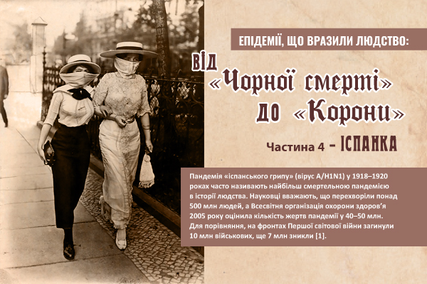 Епідемії, що вразили людство: вiд «Чорноi смертi» до «Корони». Частина 4 — Іспанка